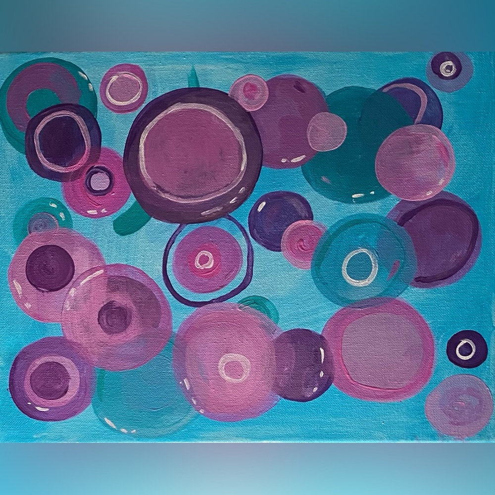 Blowing Bubbles Abstract Painting 🫧